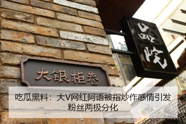 吃瓜黑料：大V网红阿语被指炒作感情引发粉丝两极分化